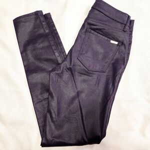 WHBM Women's Purple Waxed Skinny Jeans Size 2